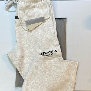 fear of god essentials light oatmeal relaxed sweatpants ss22